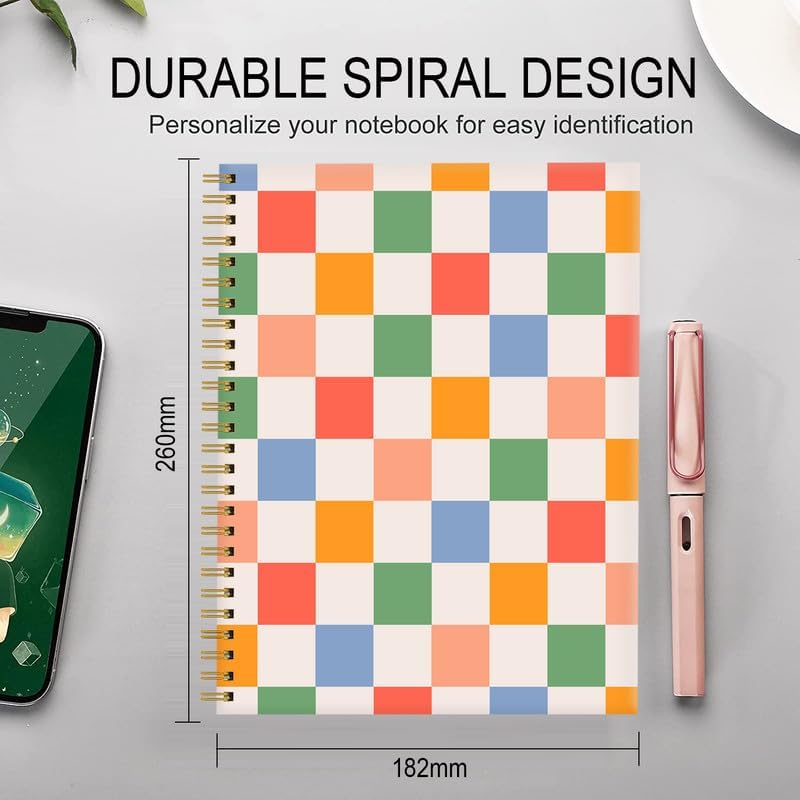 A5 Spiral Journal Notebook – Retro Checkered