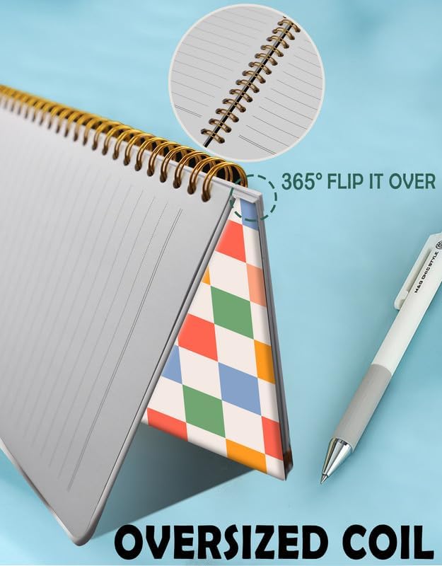 A5 Spiral Journal Notebook – Retro Checkered