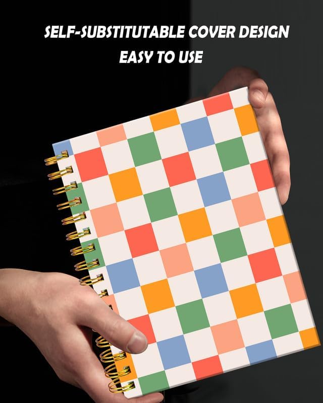 A5 Spiral Journal Notebook – Retro Checkered