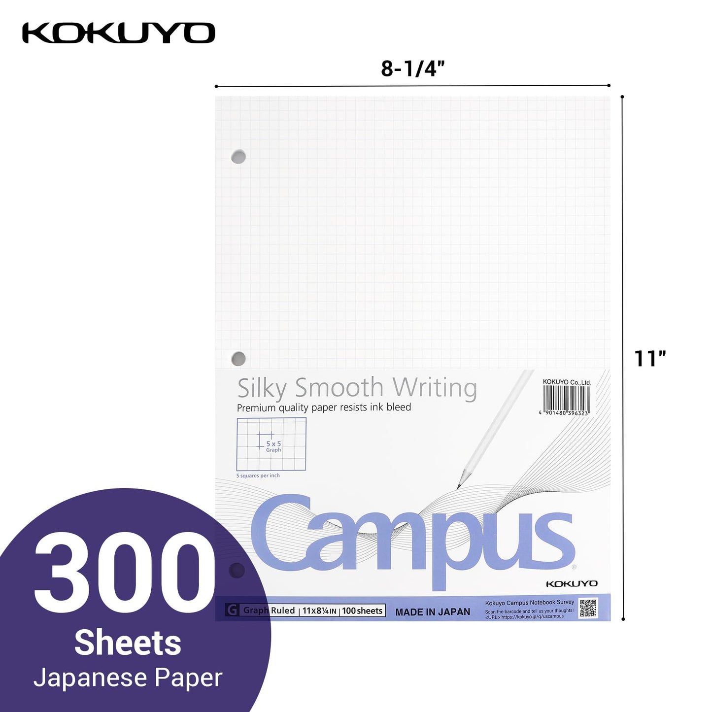 KOKUYO 5x5 Graph Paper 100ct