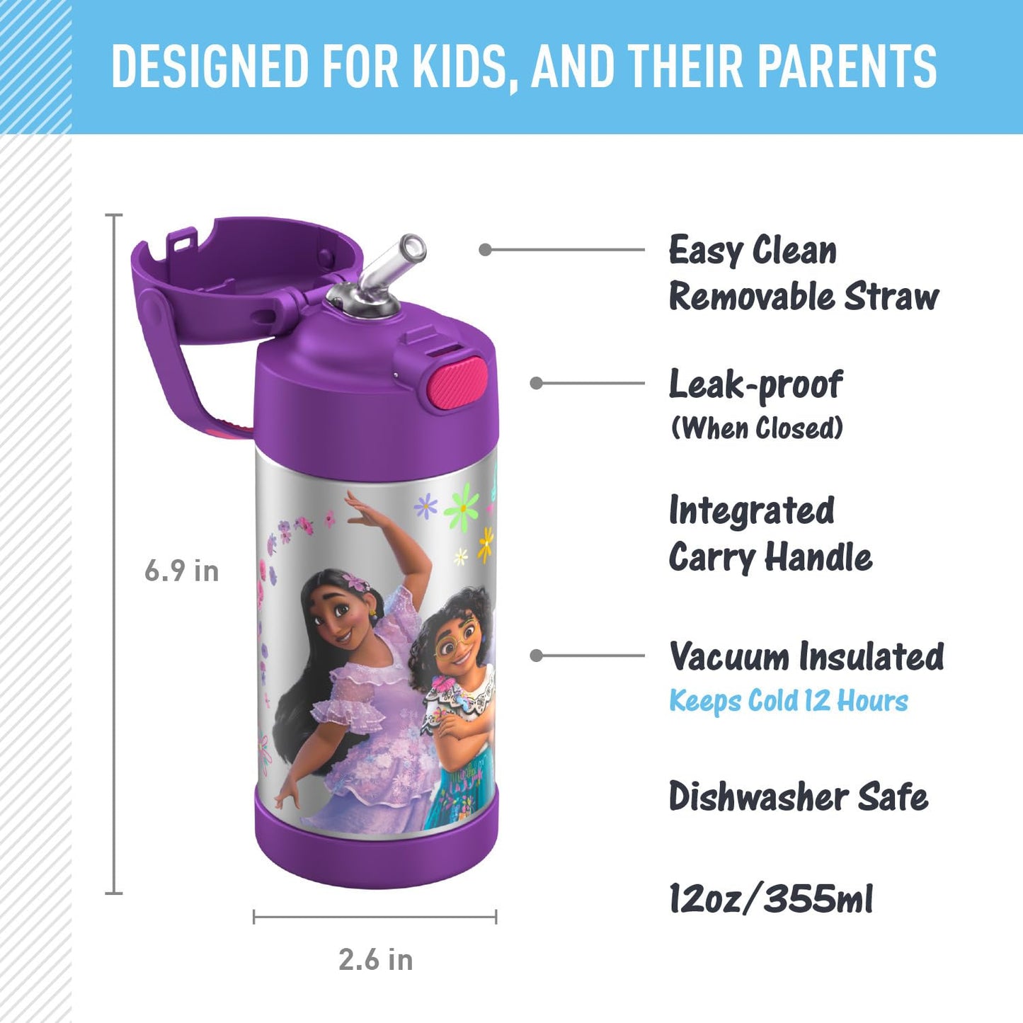 THERMOS FUNTAINER Water Bottle with Straw