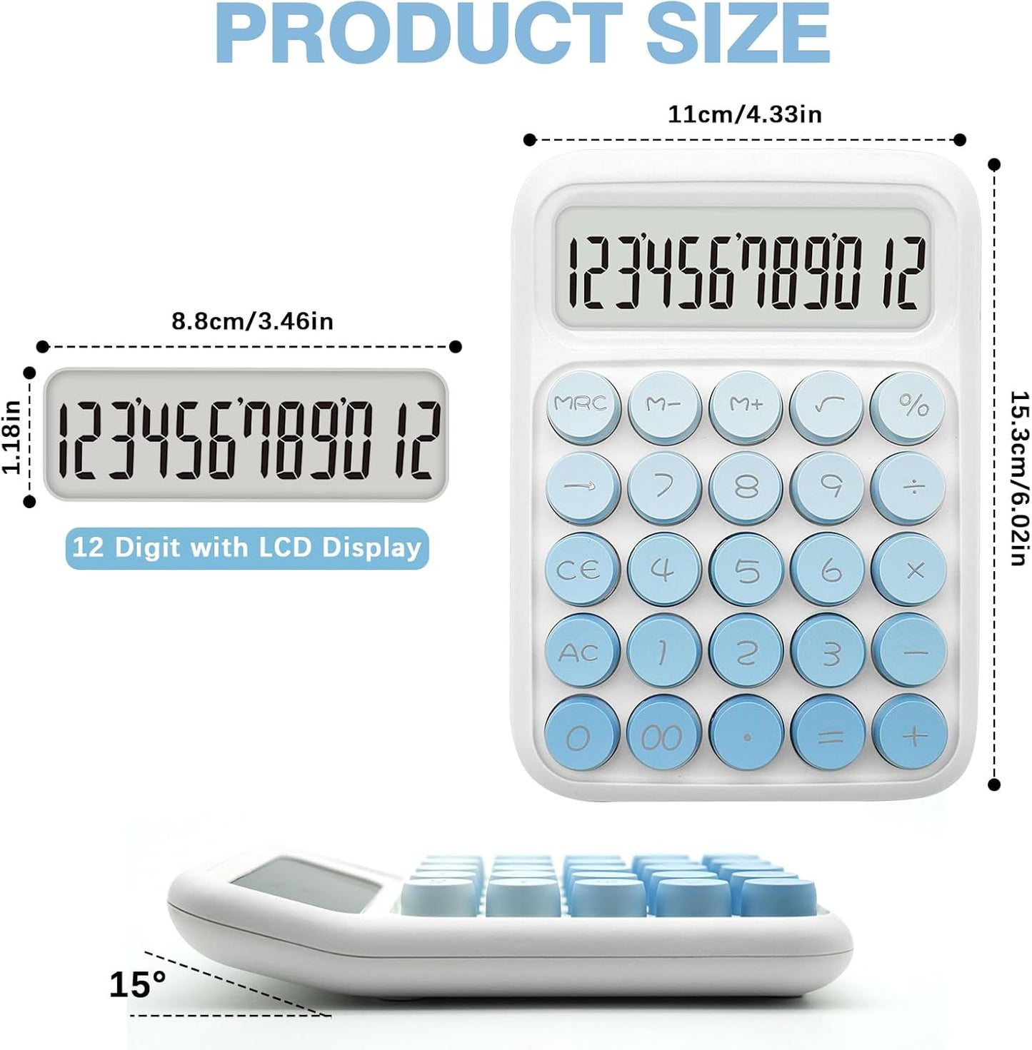 UPIHO Black 12-Digit Calculator