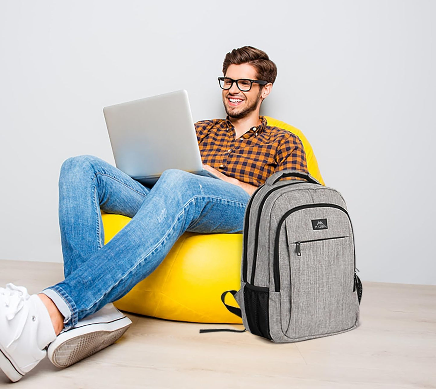 MATEIN 15.6" Laptop Backpack – Grey