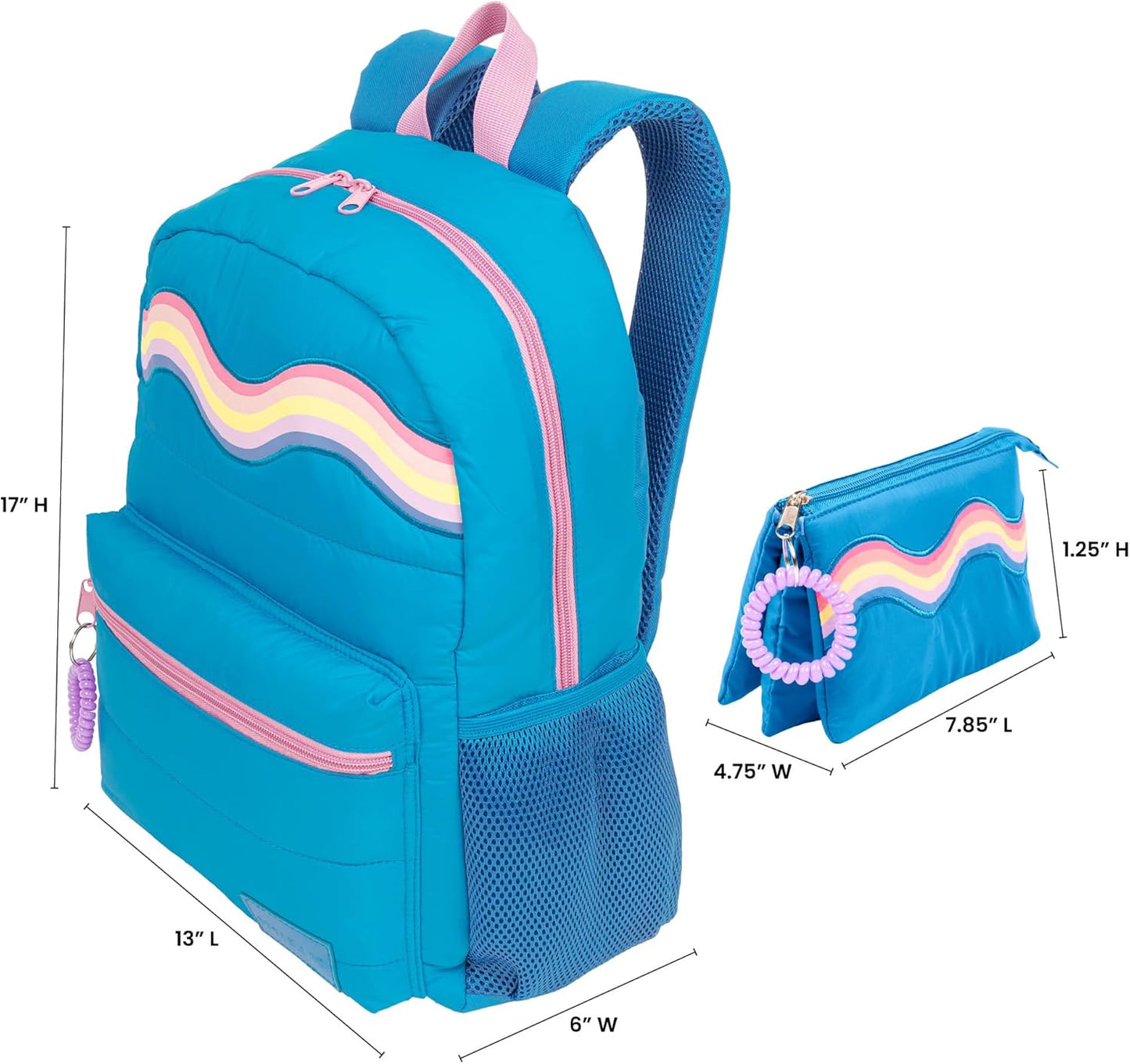 Kids Rainbow Backpack with Pencil Pouch