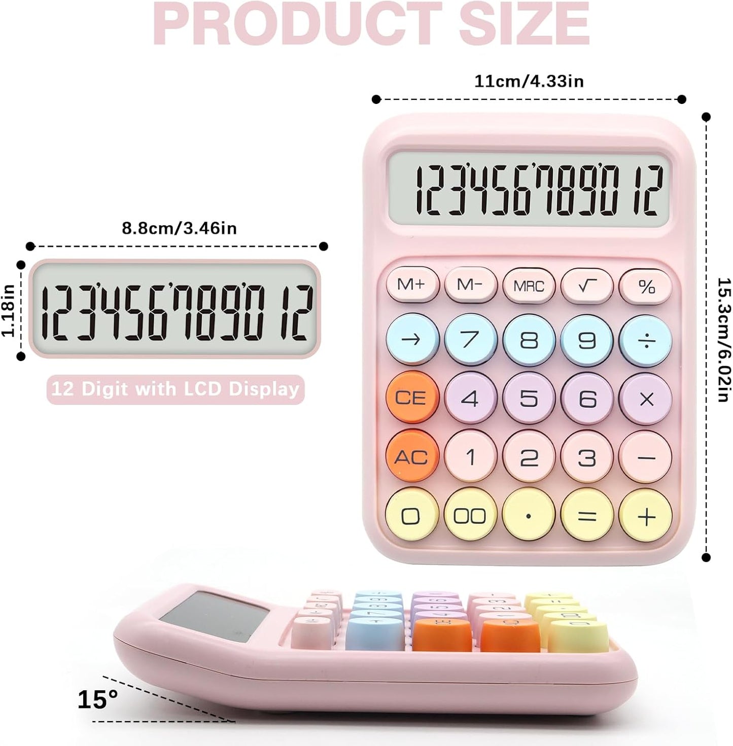 UPIHO Black 12-Digit Calculator