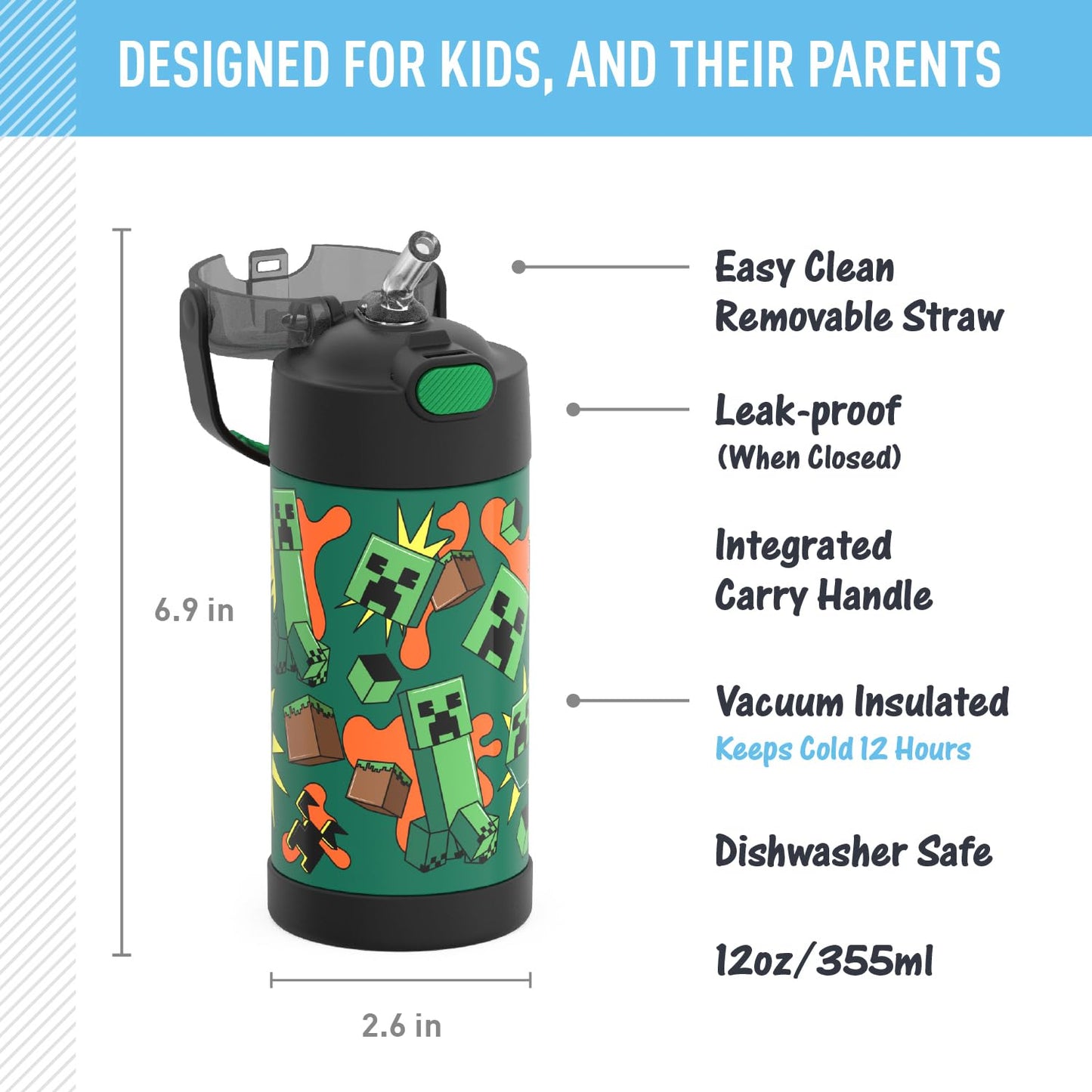 THERMOS FUNTAINER Water Bottle with Straw