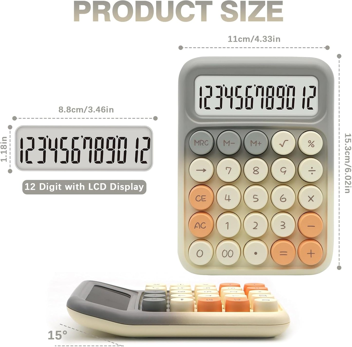 UPIHO Black 12-Digit Calculator