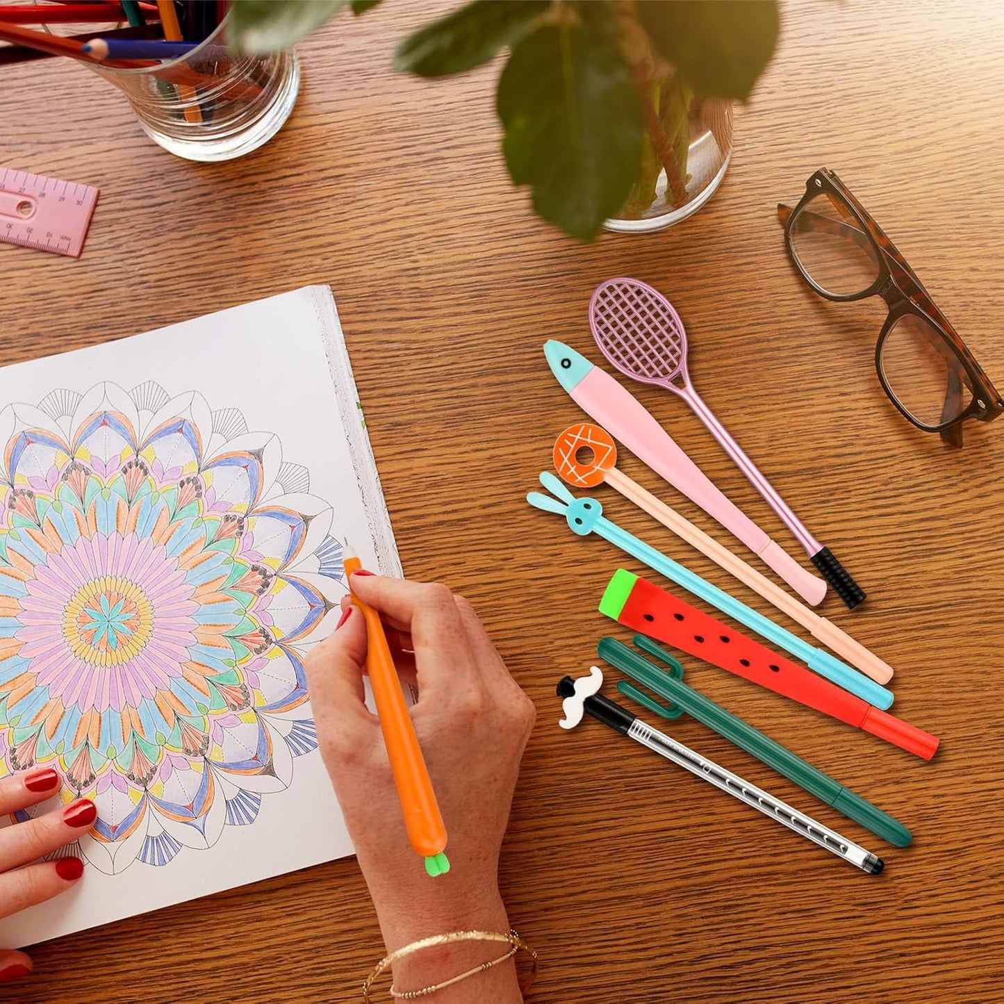Chuangdi 15-Pc Cute Cartoon Gel Pens