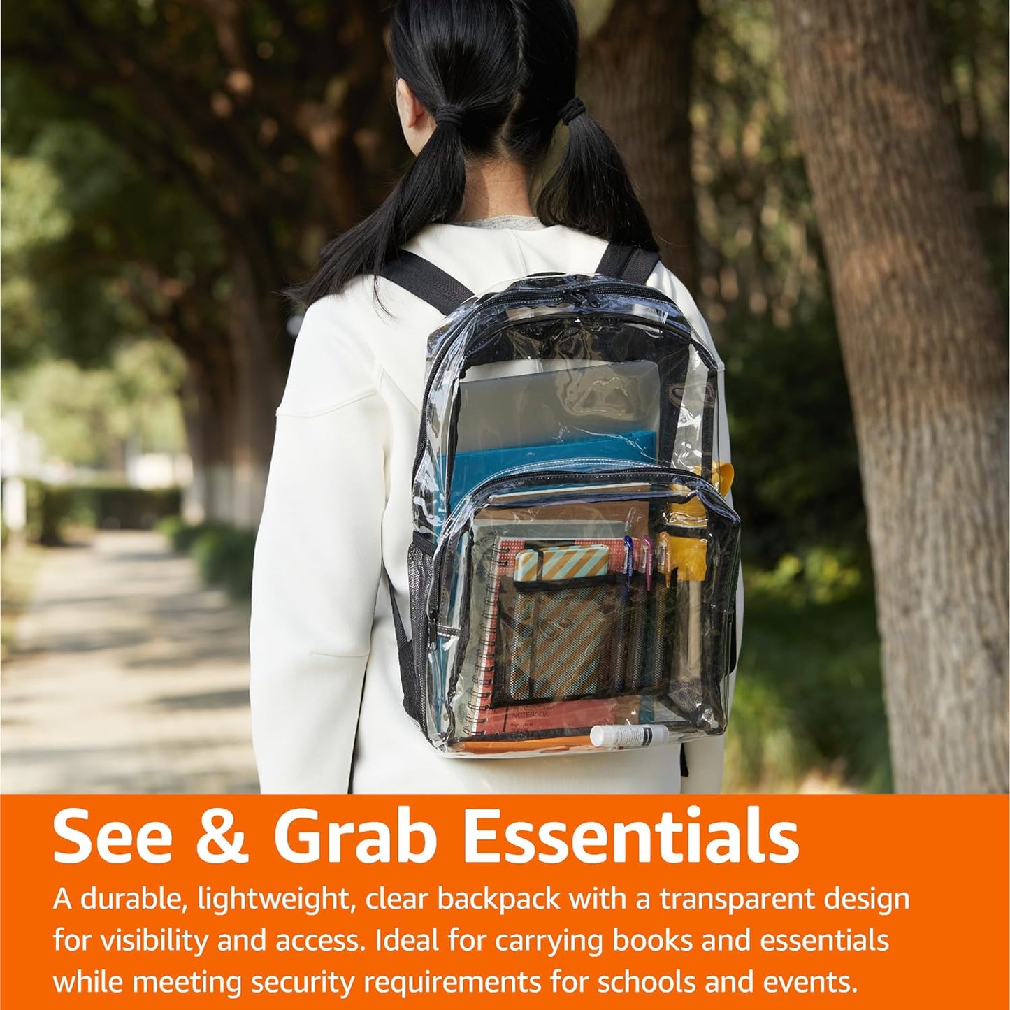 Amazon Basics Clear School Backpack