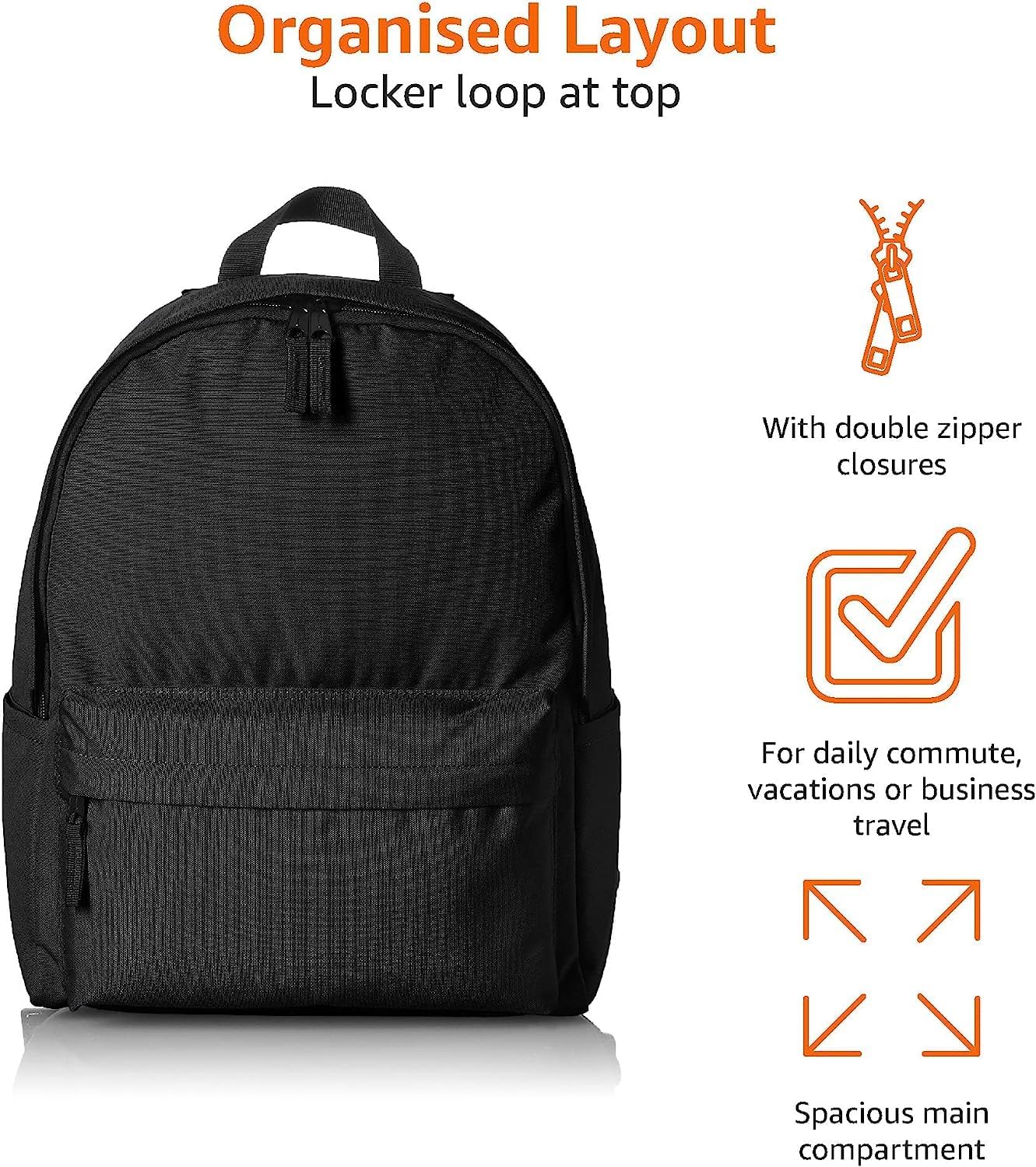 Amazon Basics Black Backpack