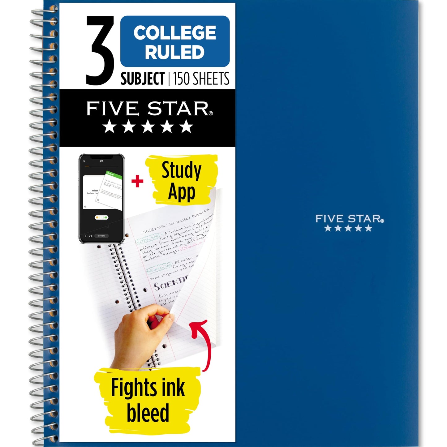 Five Star 3-Subject Notebook – Pacific Blue