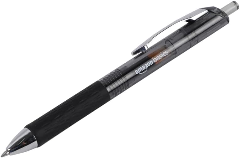 Amazon Basics Gel Pens 0.7mm – Black, 12 Pack