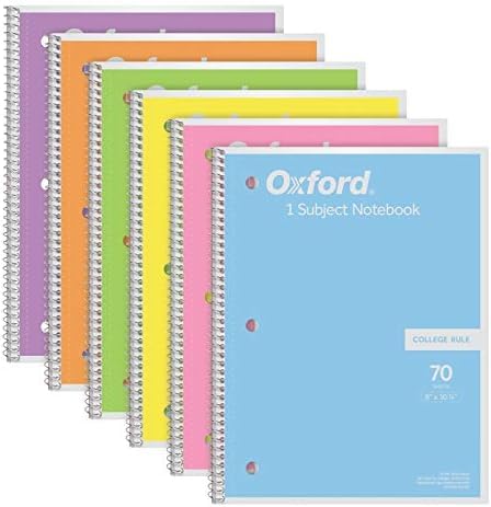 Oxford 6-Pack Spiral Notebooks – Pastel