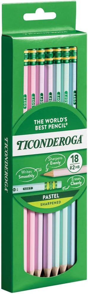 Ticonderoga Pre-Sharpened Pastel Pencils 18-Pack