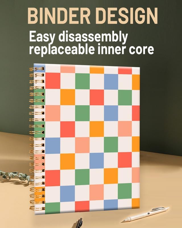 A5 Spiral Journal Notebook – Retro Checkered