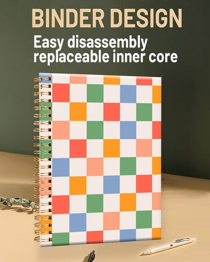 A5 Spiral Journal Notebook – Retro Checkered