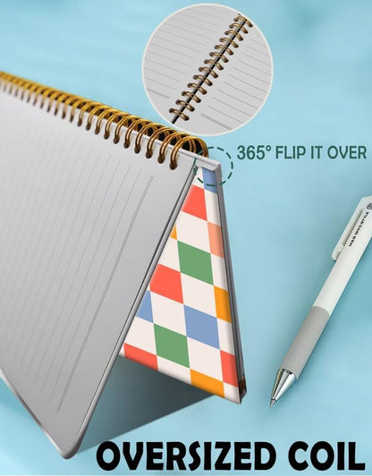 A5 Spiral Journal Notebook – Retro Checkered
