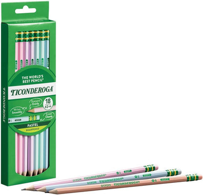 Ticonderoga Pre-Sharpened Pastel Pencils 18-Pack