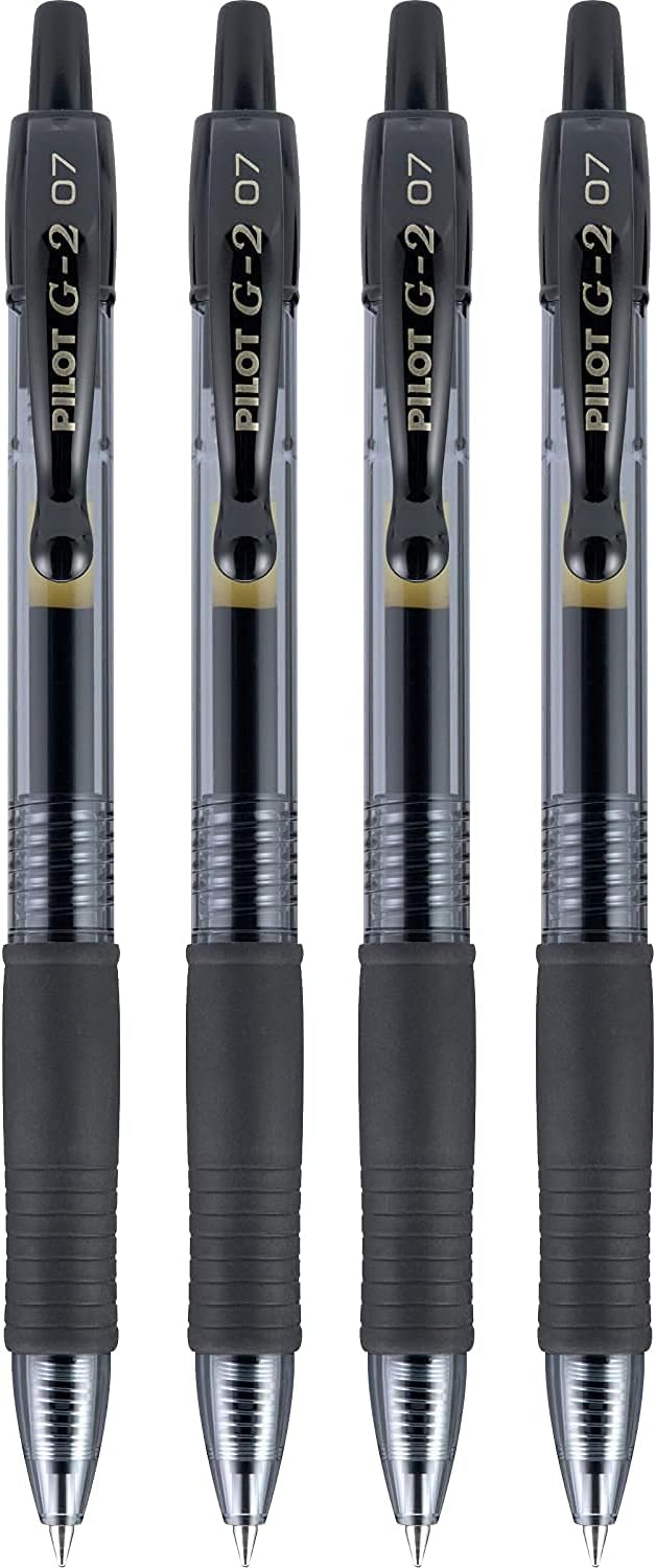 Pilot G2 Gel Pens 0.7mm – Black, 4 Pack