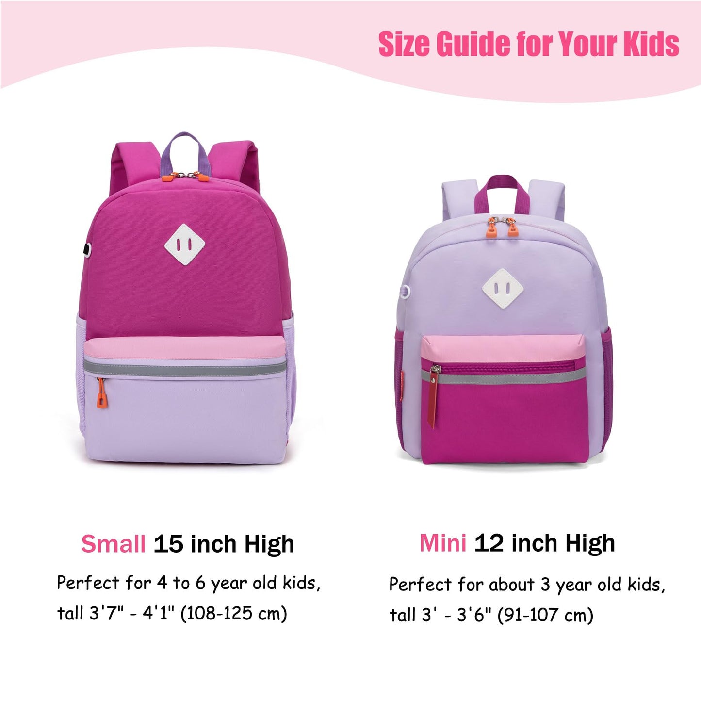 HawLander Kids Backpack Pink 15"