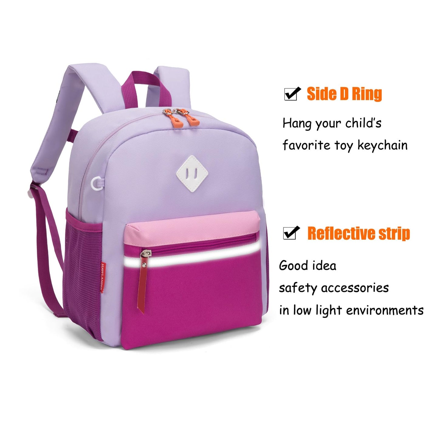 HawLander Kids Backpack Pink 15"