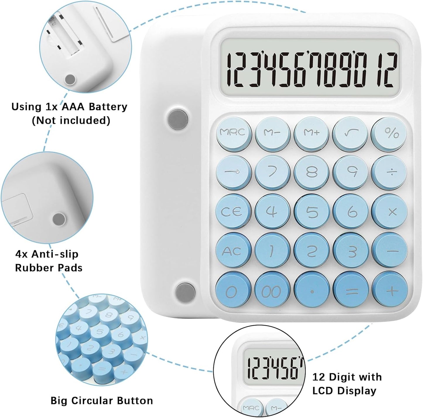 UPIHO Black 12-Digit Calculator