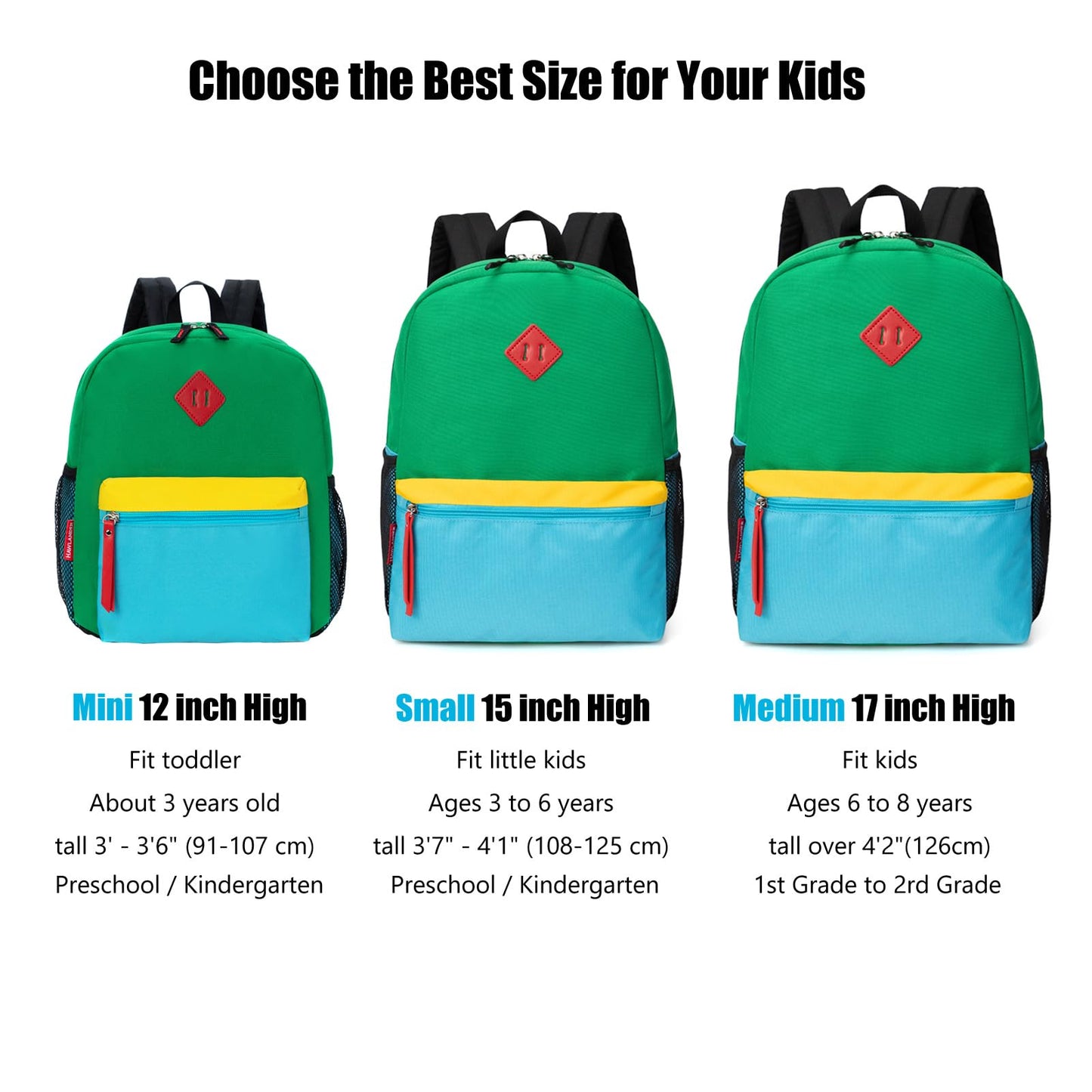 HawLander Kids Backpack Pink 15"