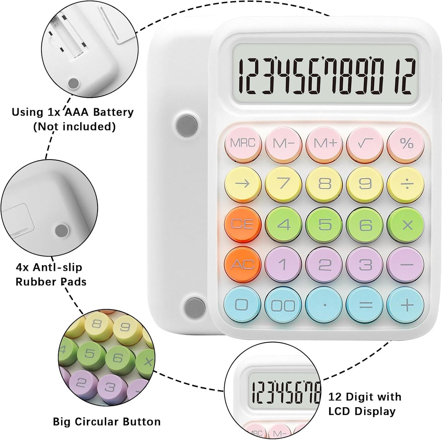UPIHO Black 12-Digit Calculator