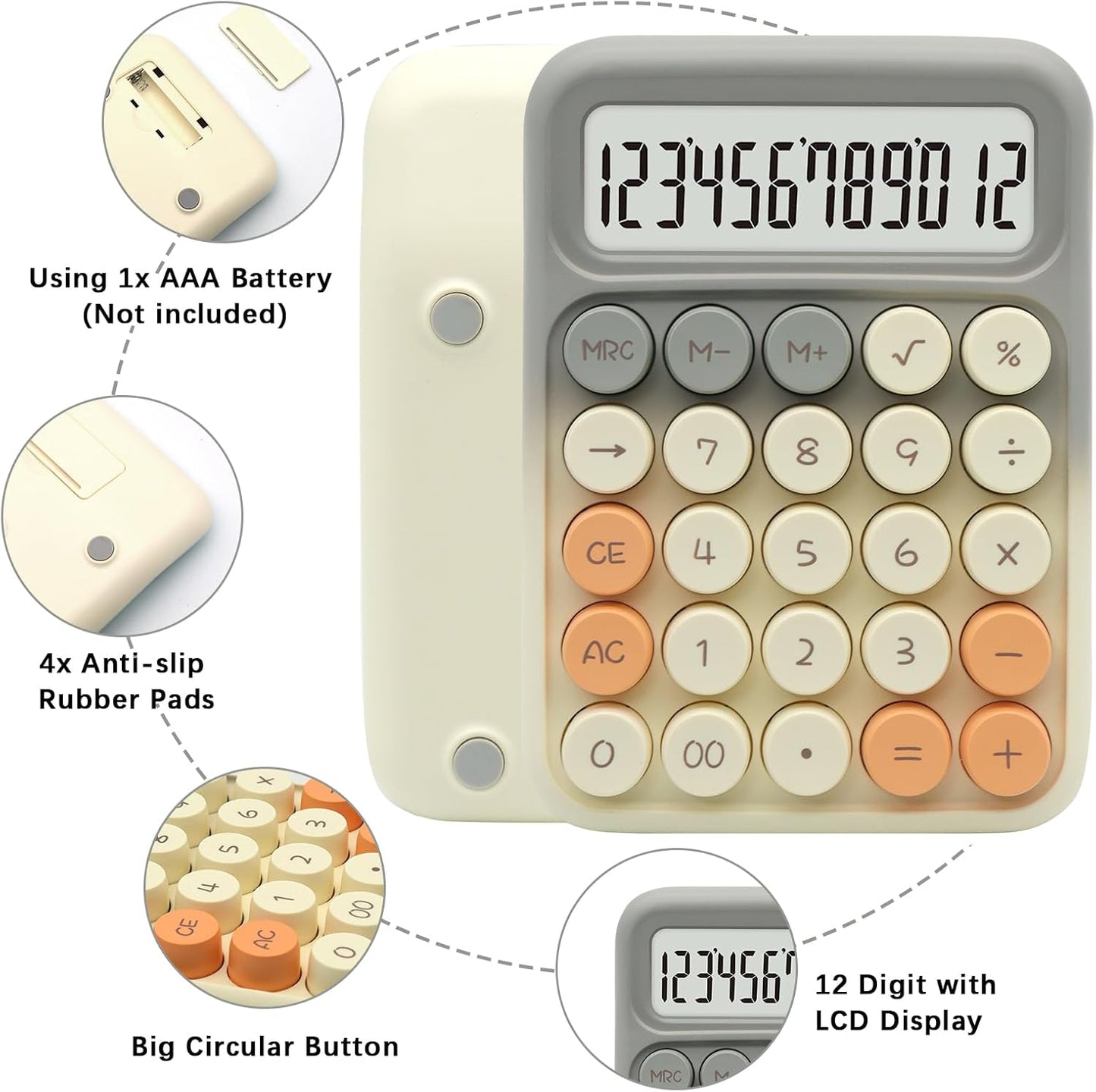 UPIHO Black 12-Digit Calculator
