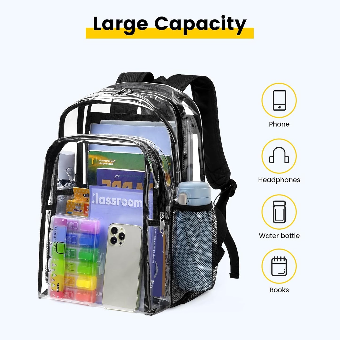 Vorspack Clear Backpack - Black