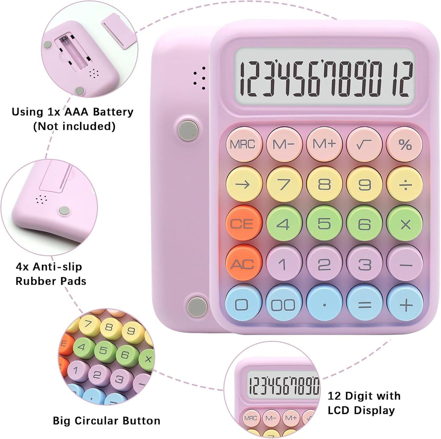 UPIHO Black 12-Digit Calculator