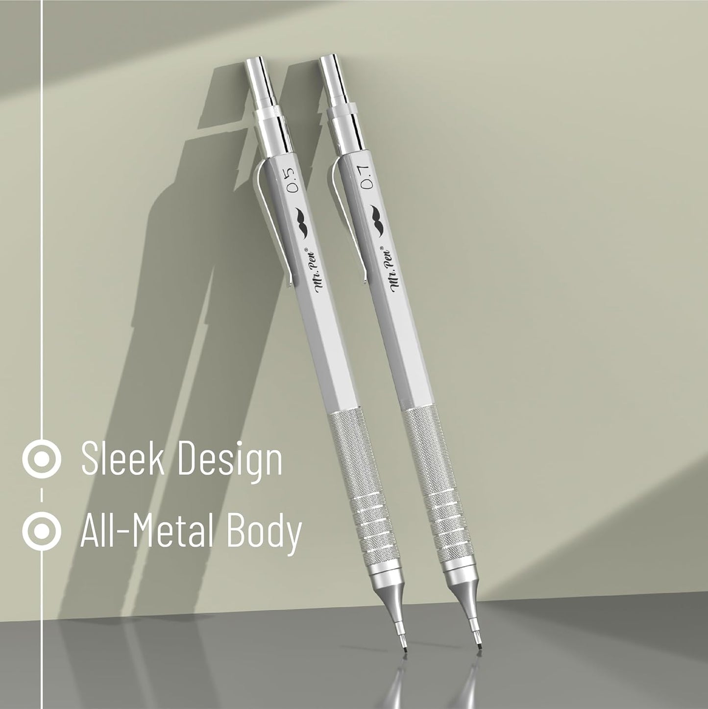 Mr. Pen Metal Mechanical Pencil Set 0.5 & 0.7mm
