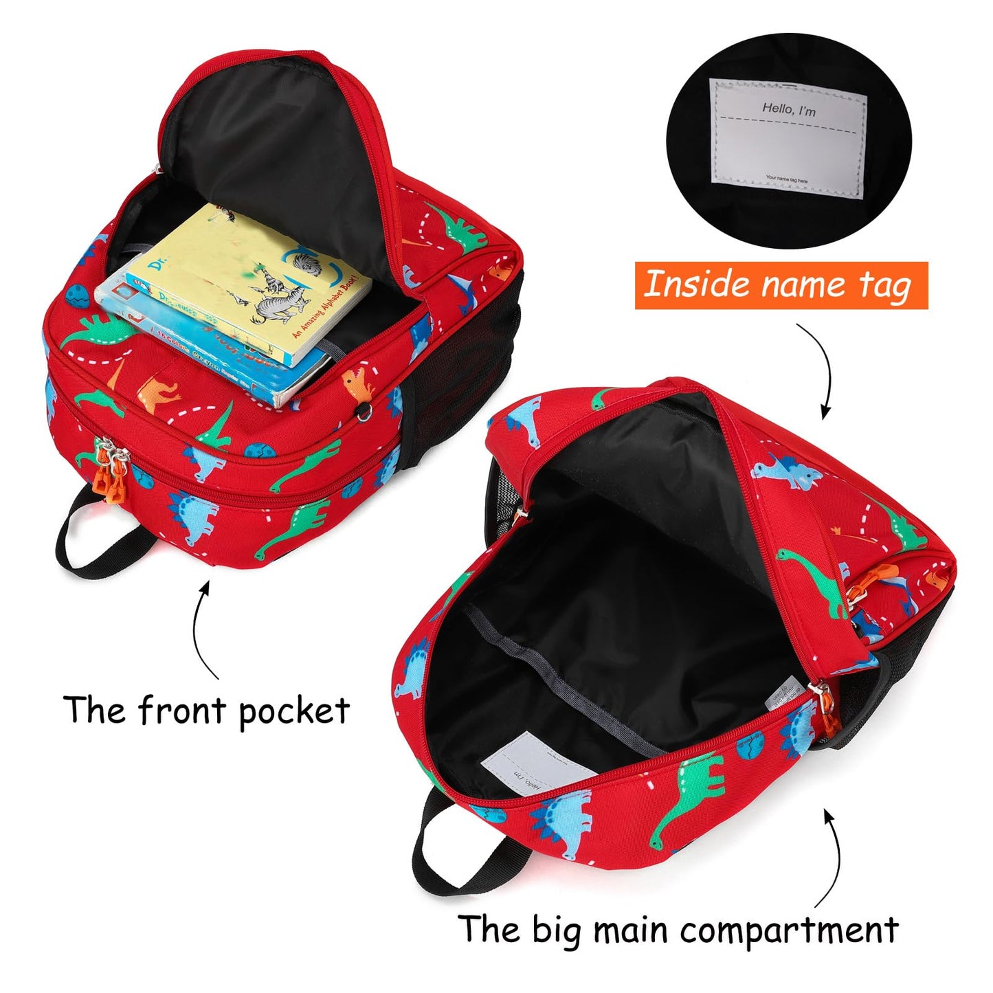 Toddler Dinosaur Backpack 15" Boys