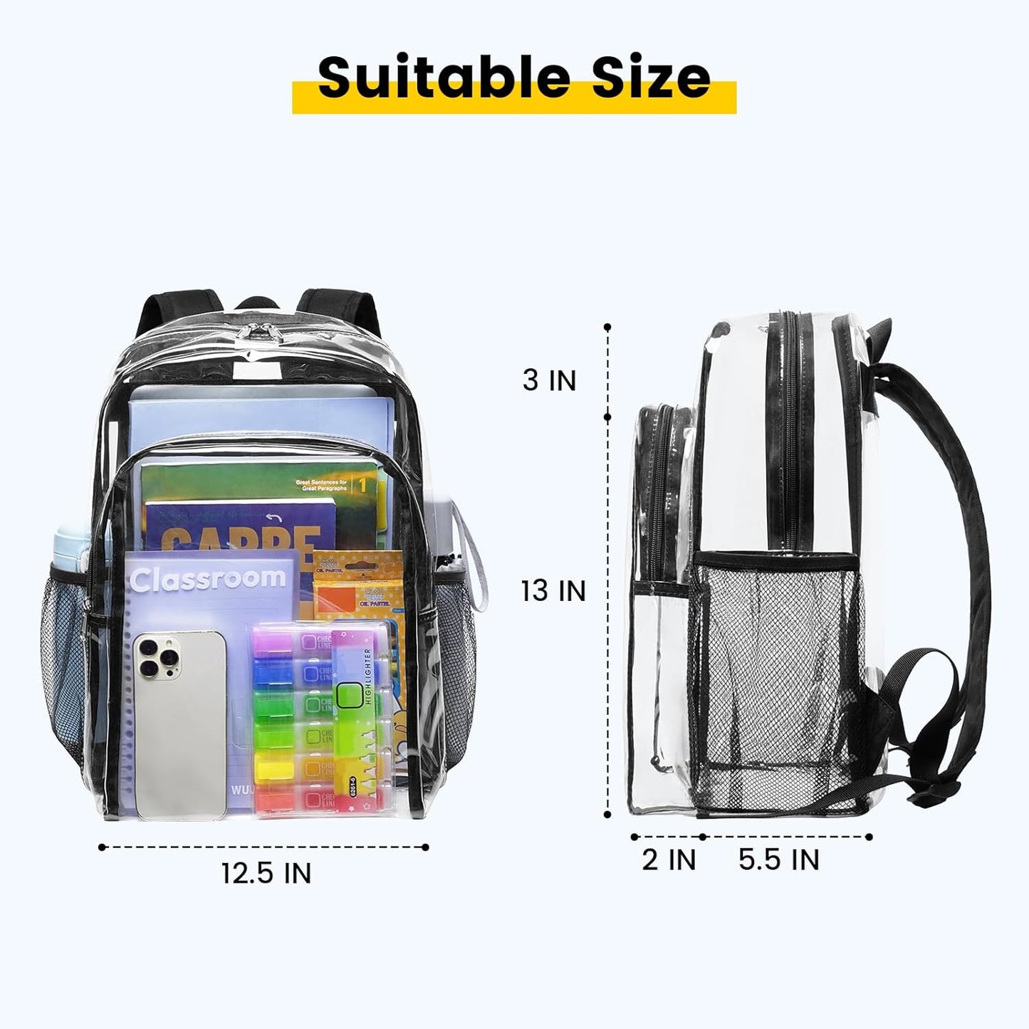 Vorspack Clear Backpack - Black