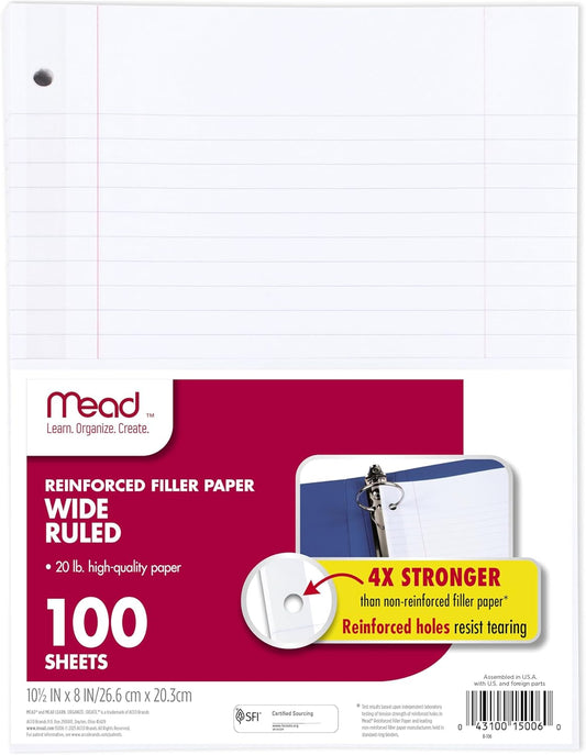Mead Loose Leaf Paper, Wide Ruled