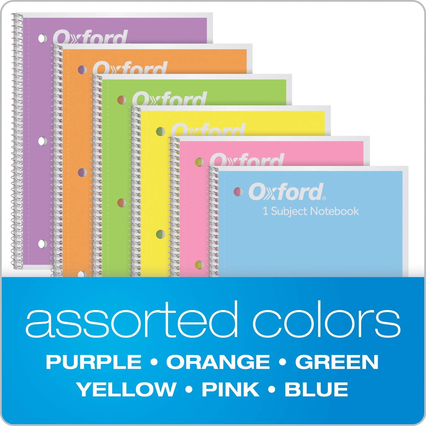 Oxford 6-Pack Spiral Notebooks – Pastel
