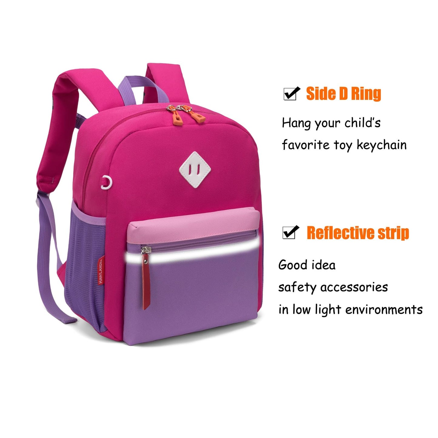 HawLander Kids Backpack Pink 15"