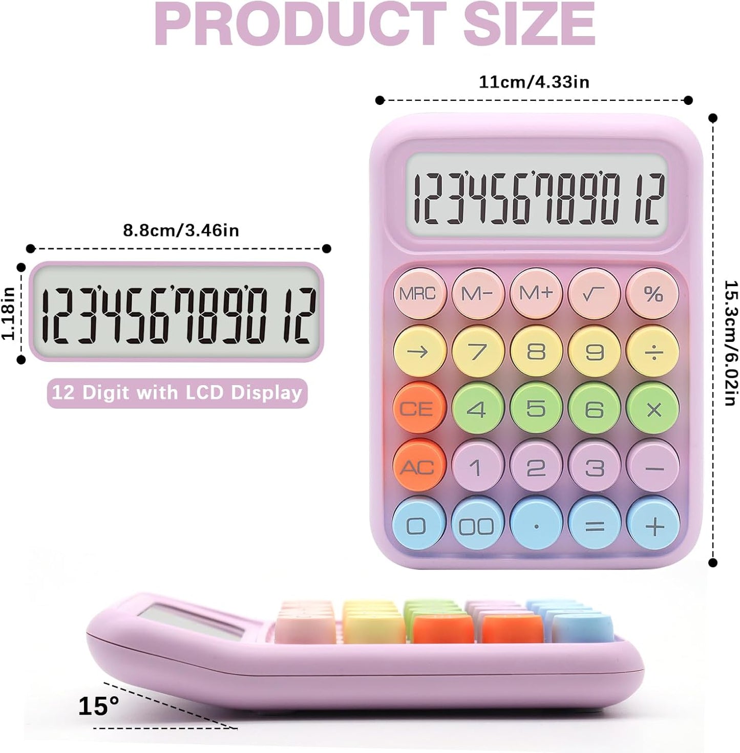 UPIHO Black 12-Digit Calculator