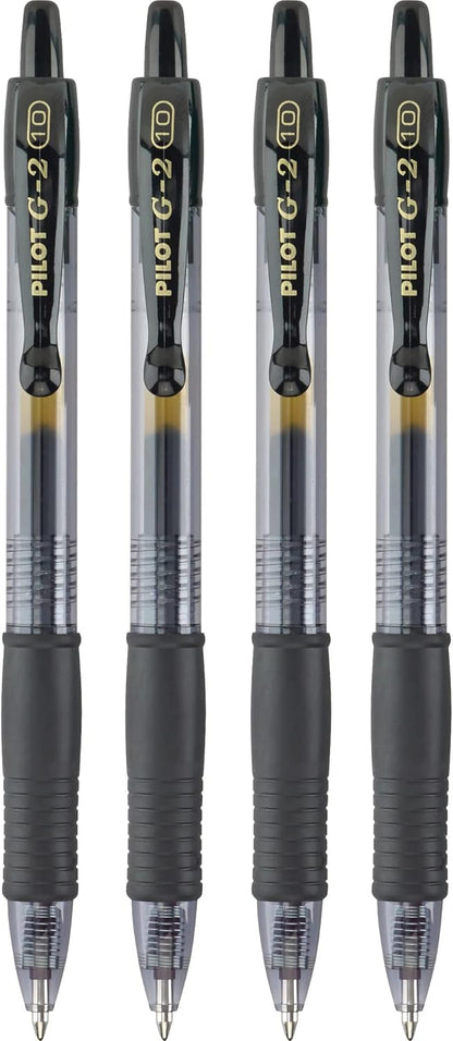 Pilot G2 Gel Pens 1mm – Black, 4 Pack