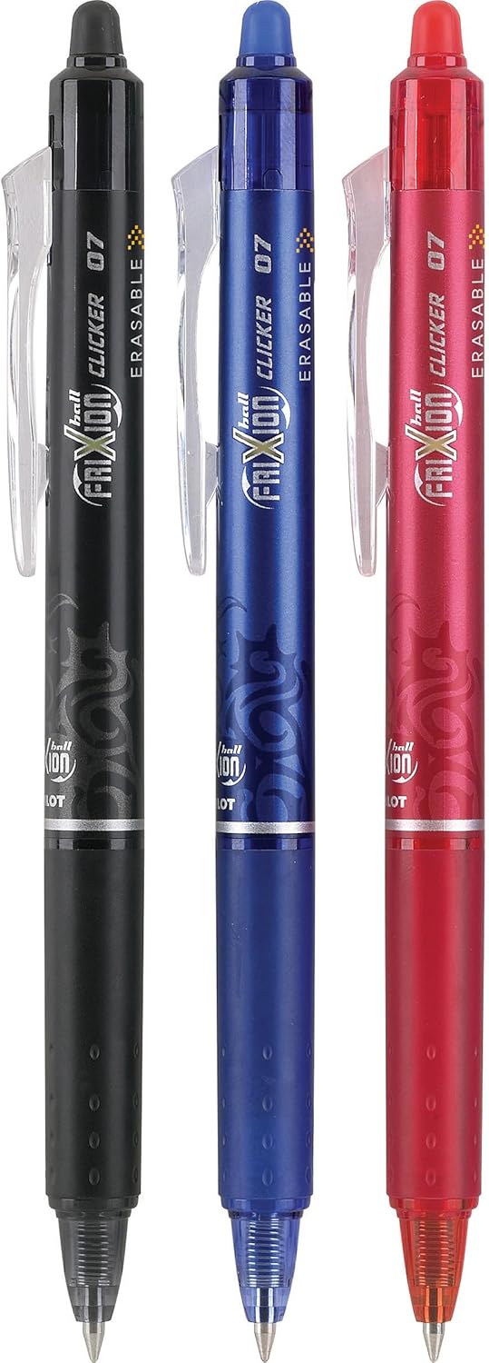 Pilot FriXion Clicker Gel Pens – 3 Pack