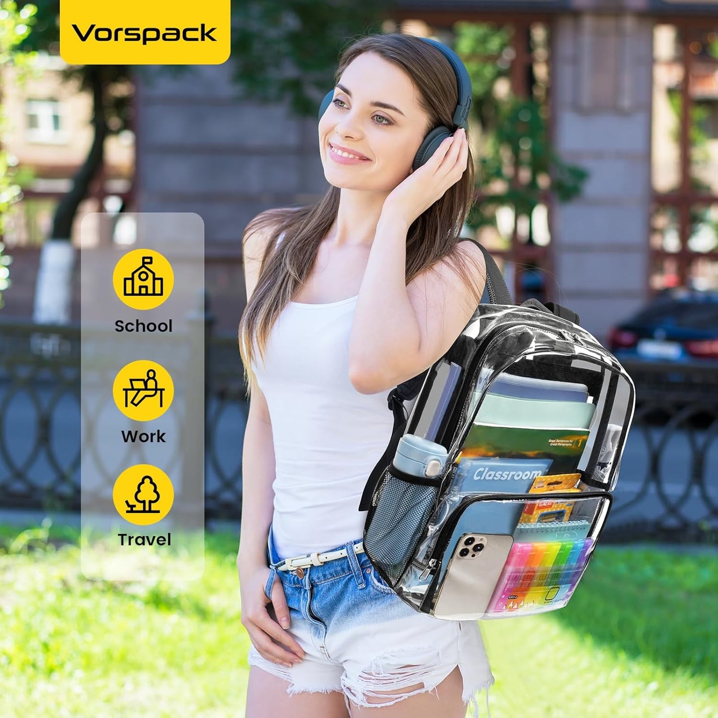 Vorspack Clear Backpack – Black