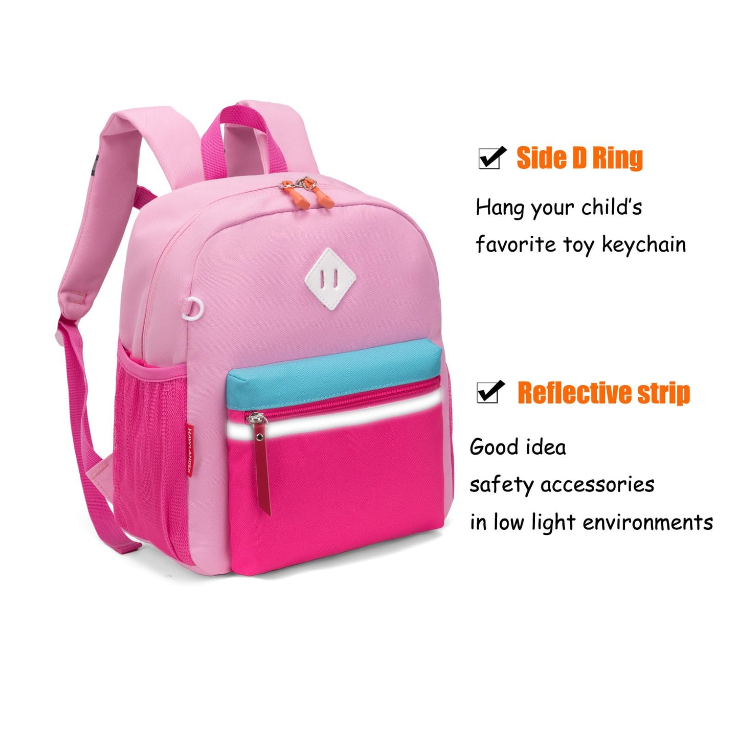 HawLander Kids Backpack Pink 15"