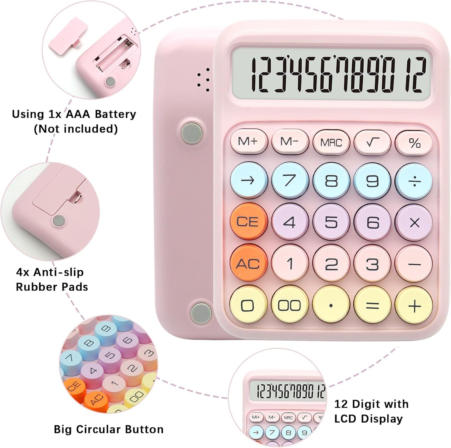 UPIHO Black 12-Digit Calculator