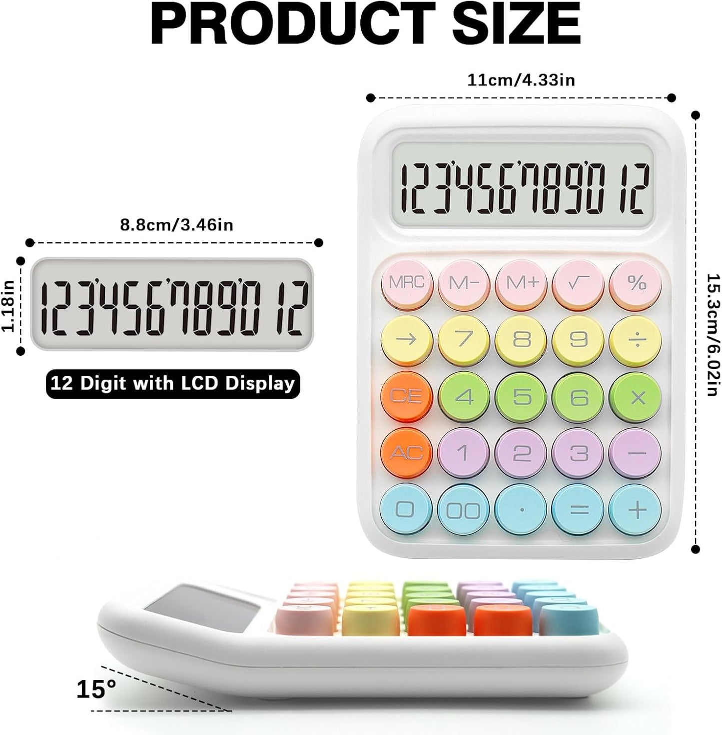 UPIHO Black 12-Digit Calculator