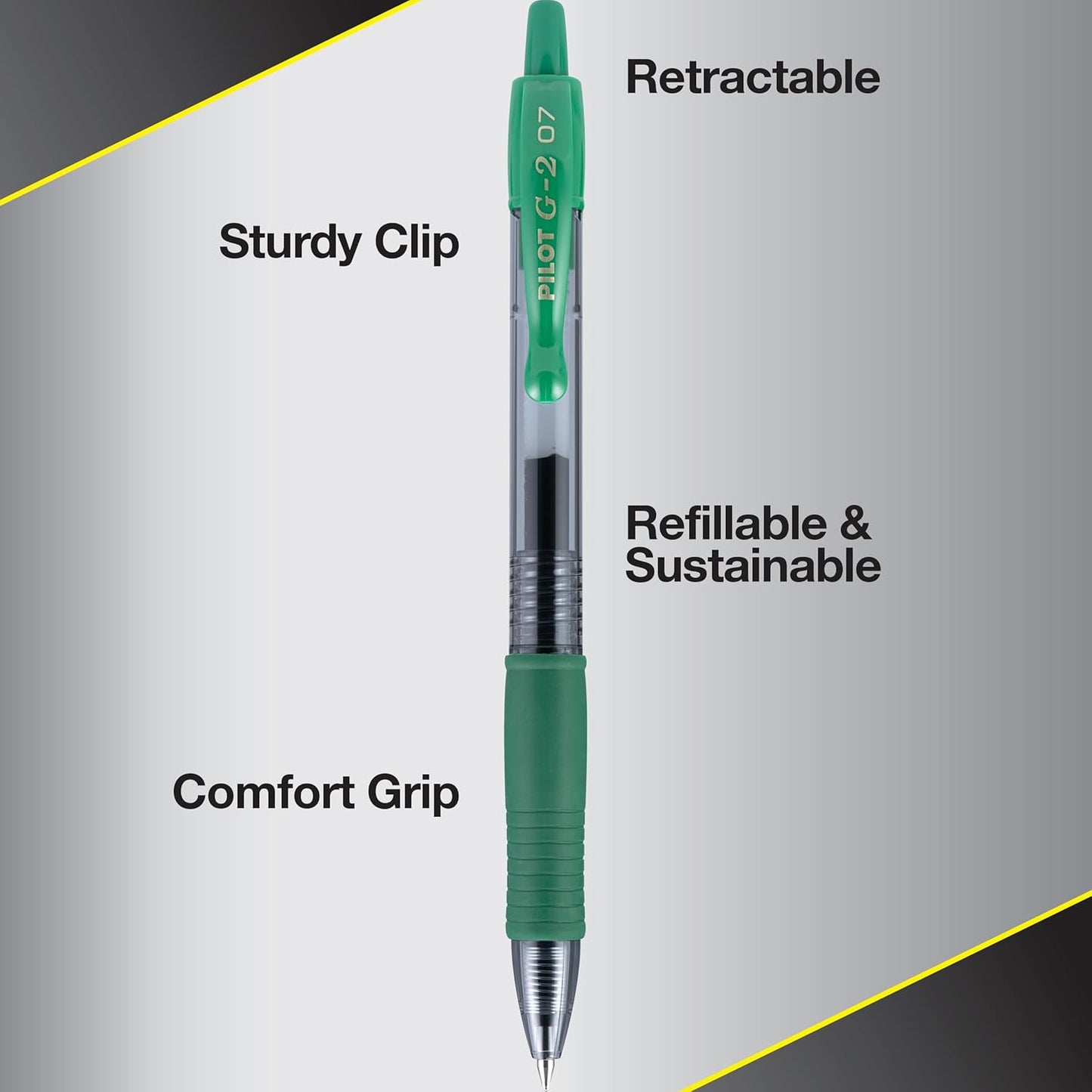 Pilot G2 Gel Pens 0.7mm – Black, 12 Pack