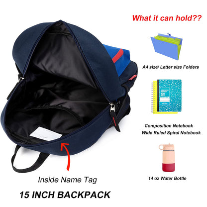 HawLander Kids Backpack Pink 15"