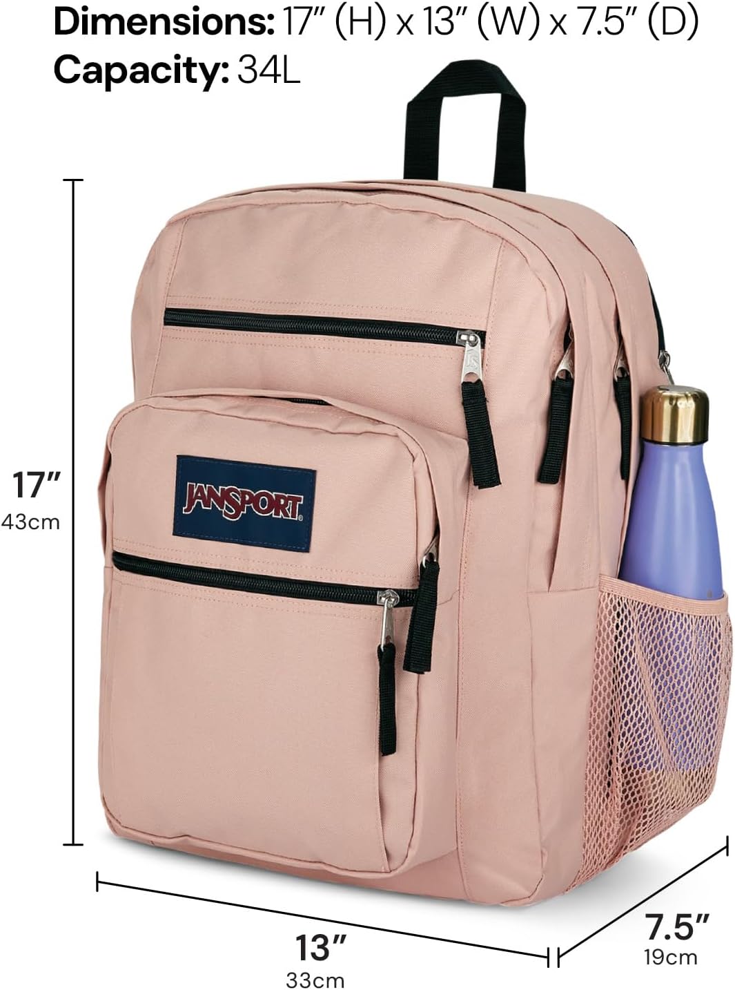 JanSport 15” Laptop Backpack – Posh Pink