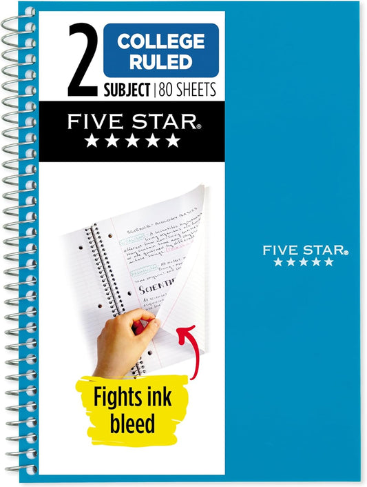Five Star 2-Subject Notebook – Tidewater Blue
