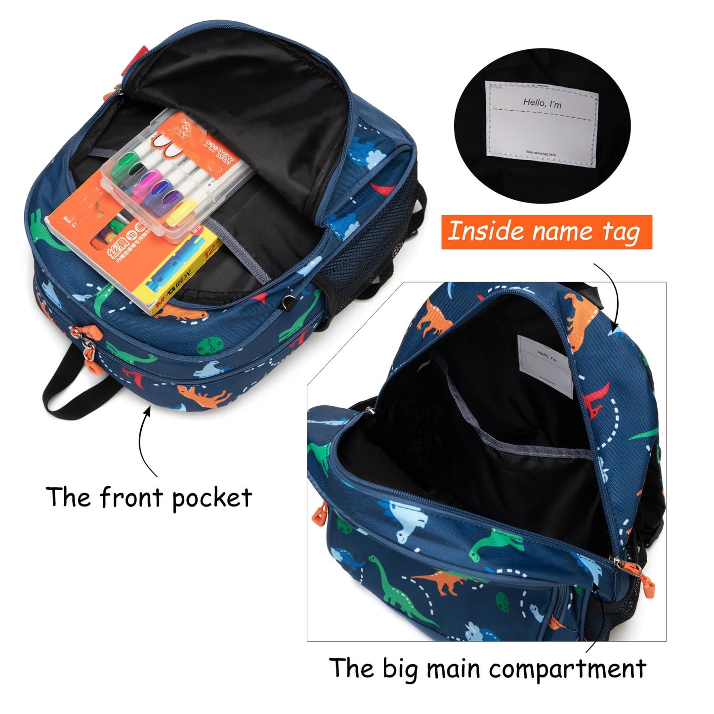 Toddler Dinosaur Backpack 15" Boys