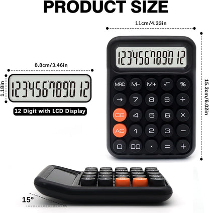UPIHO Black 12-Digit Calculator